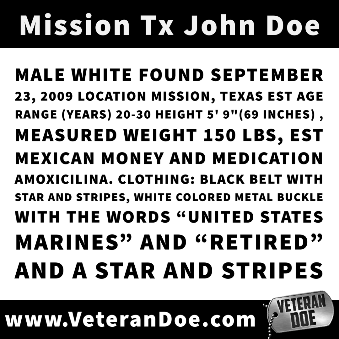 missing person Texas USMC Mexico