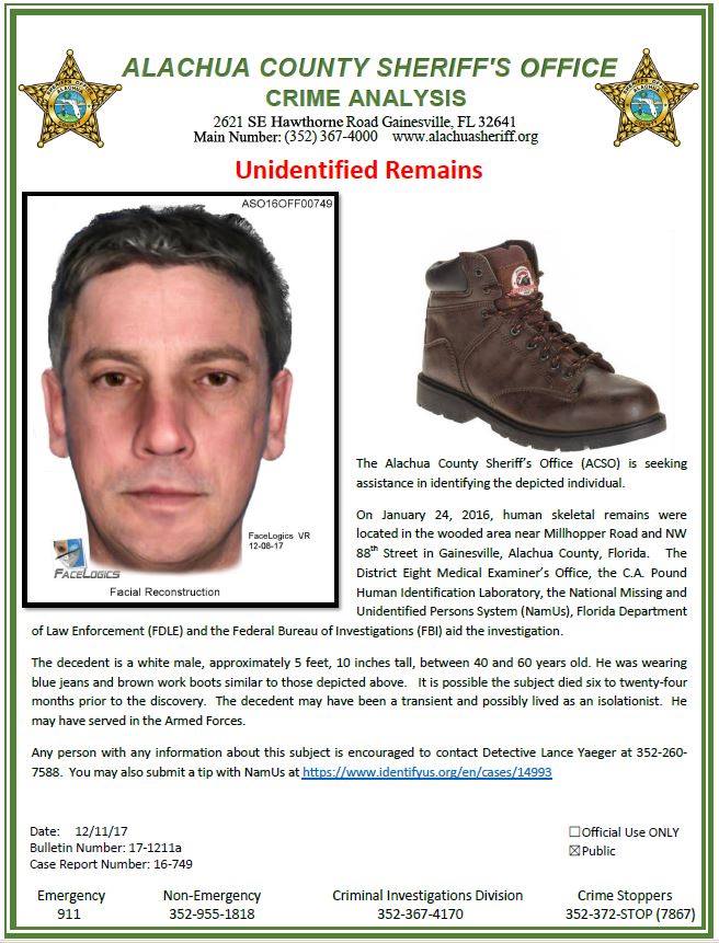 Unidentified Person Florida Possible Homeless Veteran