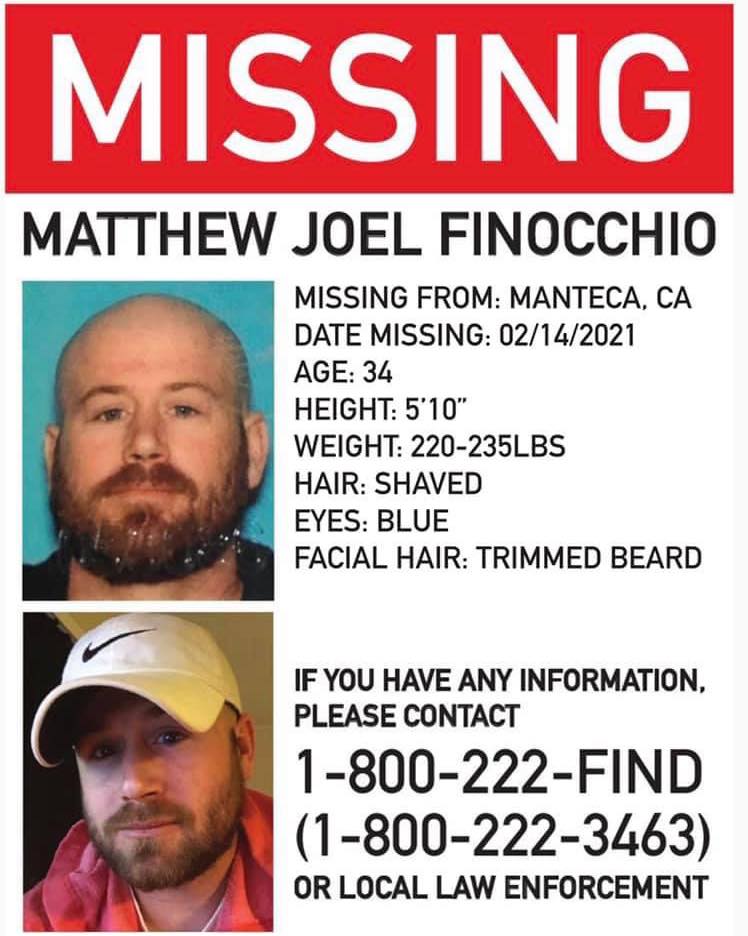 Missing Person Matthew Joel Finocchio veteran California 