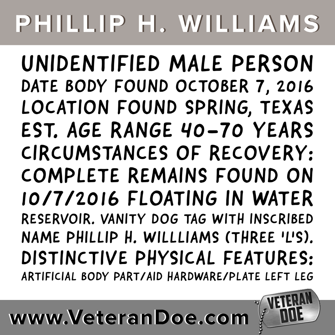 missing person texas phillip williams