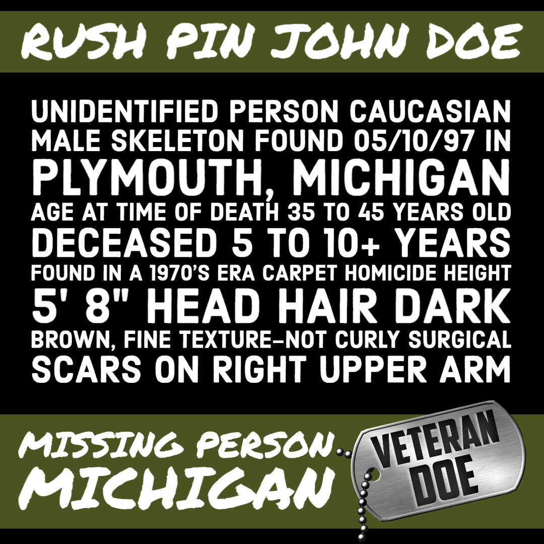 Unidentified missing Person Michigan