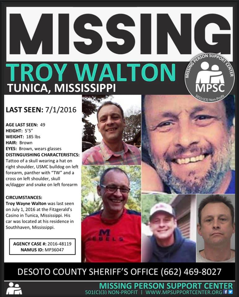 Missing Person Troy Wayne Walton Mississippi veteran